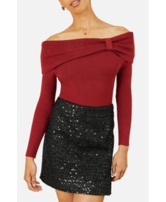 Women's Bardot Sweater With Diamante Detail