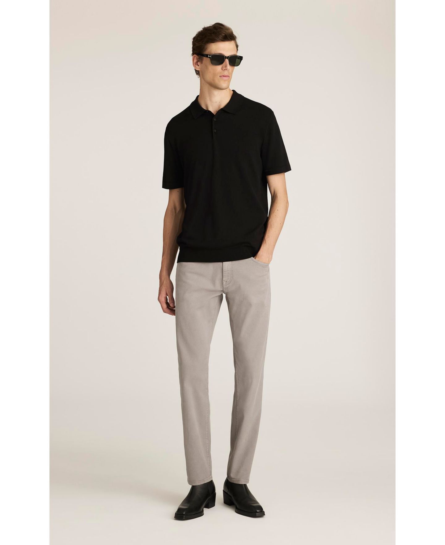 Мужские брюки Mavi Jeans Marcus Slim Straight Leg In Shark Luxe Twill, цвет: Бежевый серый — фото 1