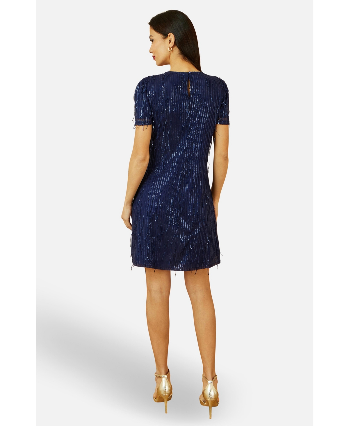 Yumi Women's Dripping Sequin Tunic Dress