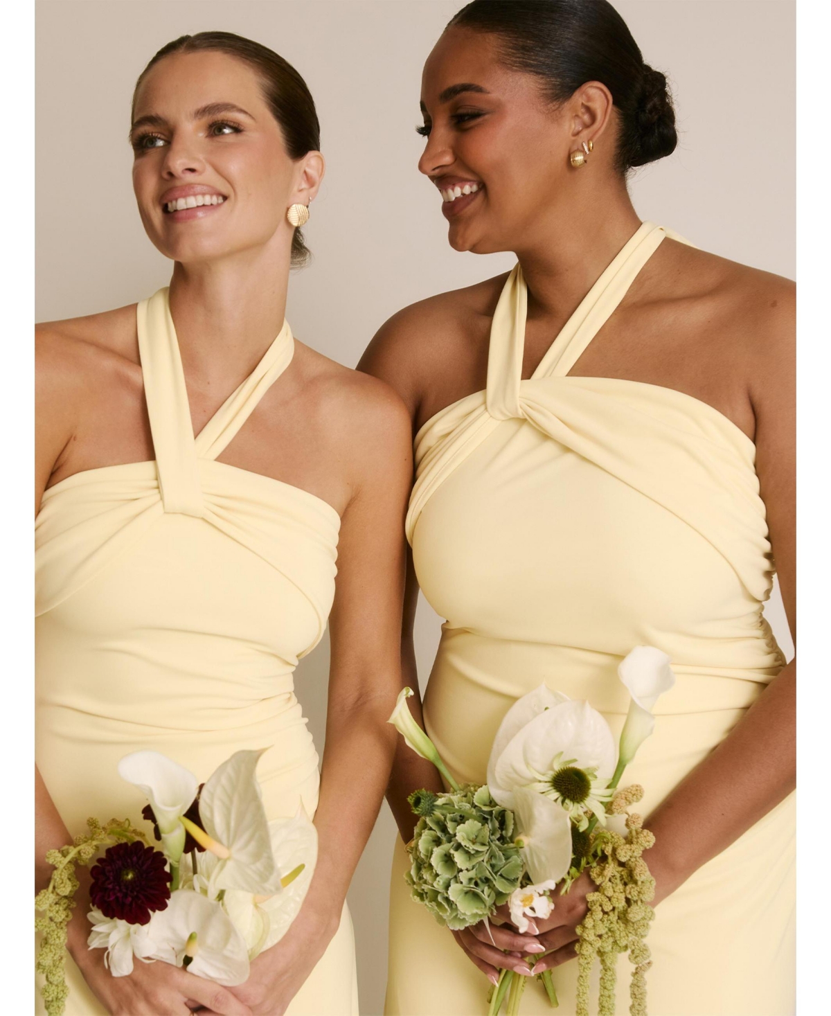 Six Stories Women's Halter Neck Stretch Bridesmaid Dress