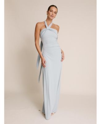 Women's Halter Neck Stretch Bridesmaid Dress