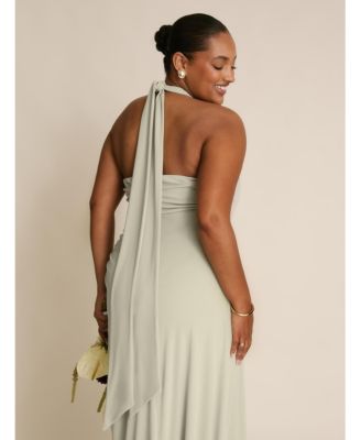Women's Halter Neck Stretch Bridesmaid Dress