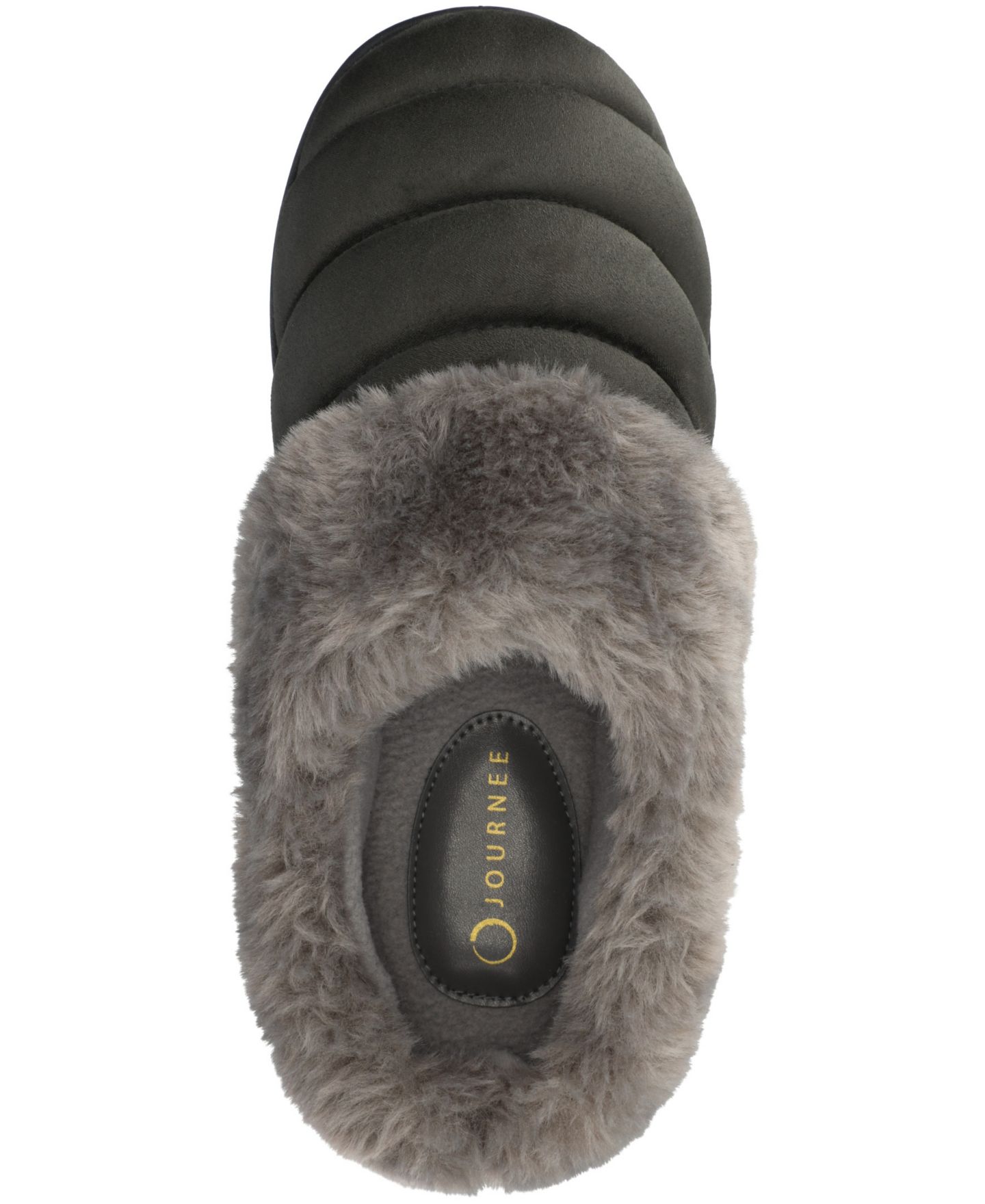 Женские сабо Journee Collection Blair Quilted Clog Slippers, цвет: Угольный — фото 5