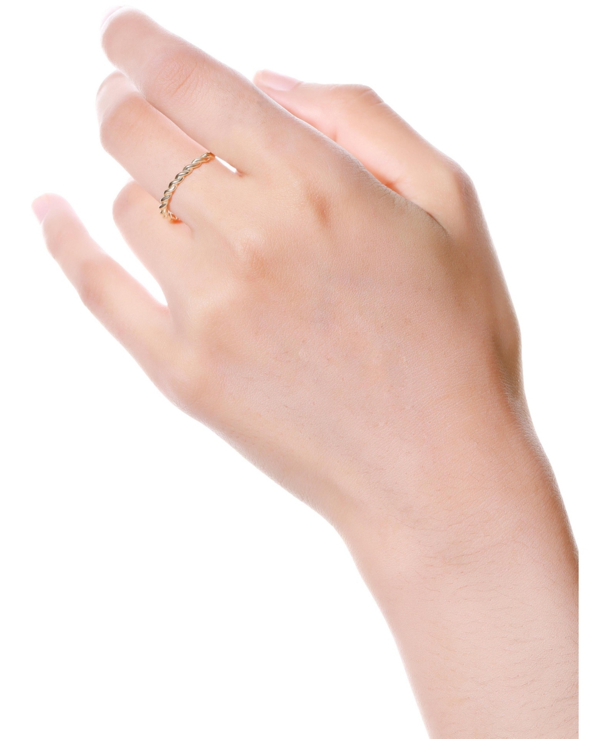 Devata Twisted Rope Ring in 14K Gold, Size 7, approx. 1.4 grams.