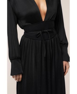 Women's High Line Collar Maxi Dress