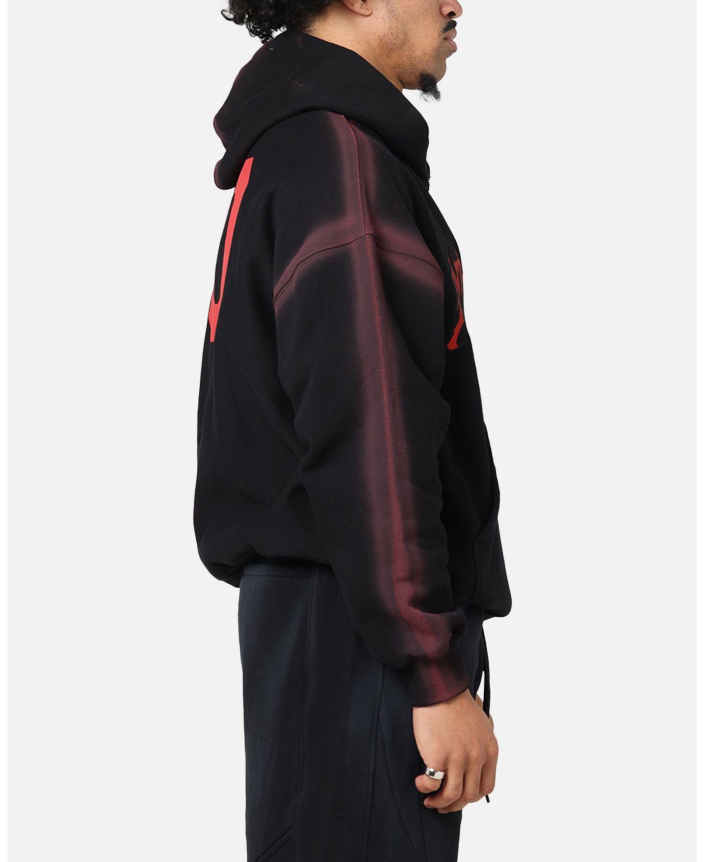Мужское худи The Anti Order Mosh Boxy Sweatshirt - Sunfade Black/Red M — фото 3
