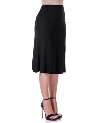 Petite A Line Elastic Waist Knee Length Skirt