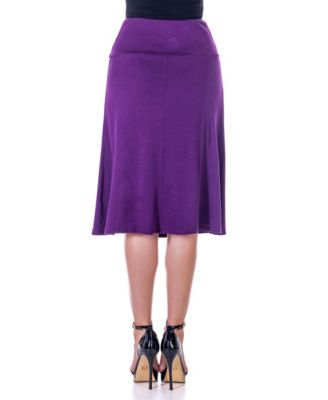 Petite A Line Elastic Waist Knee Length Skirt