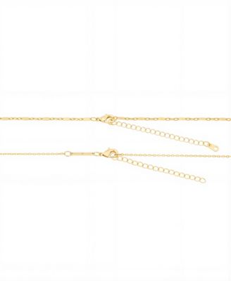 Gold Plated Cubic Zirconia Teardrop Flat Oval Necklace Set