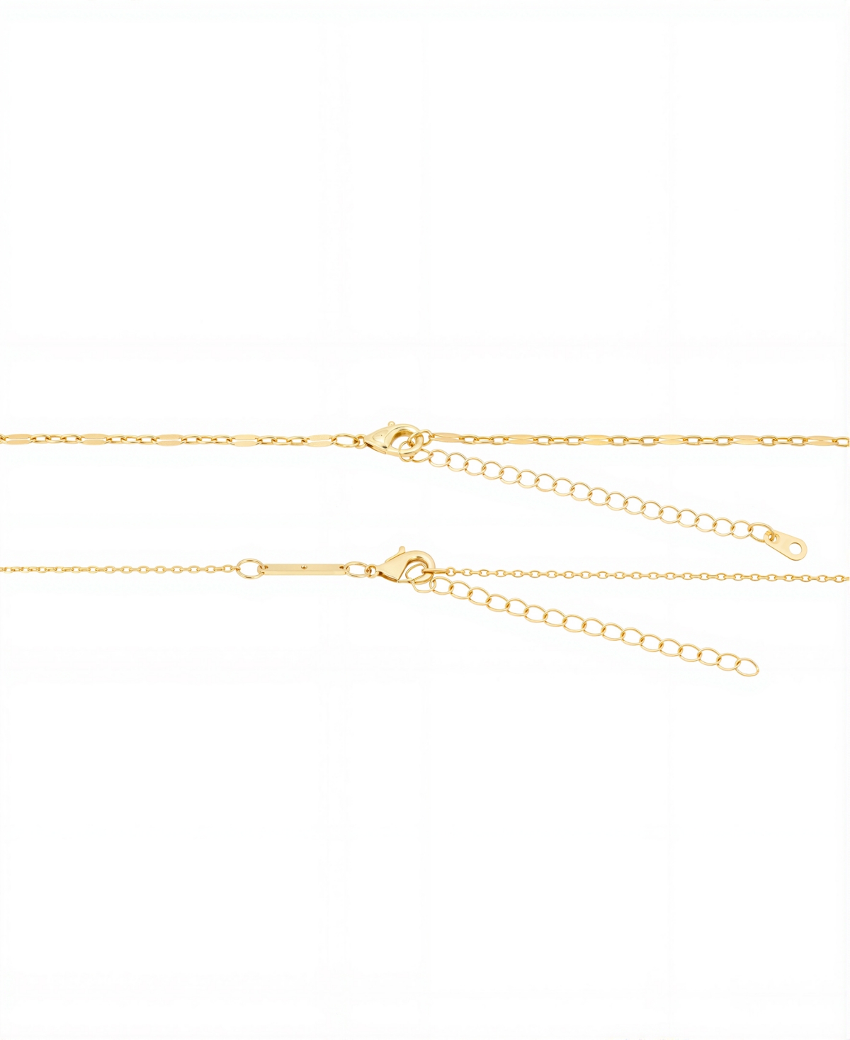 Unwritten Gold Plated Cubic Zirconia Teardrop Flat Oval Necklace Set In Gold