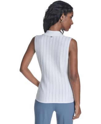 Women's Sleeveless Collared Sweater