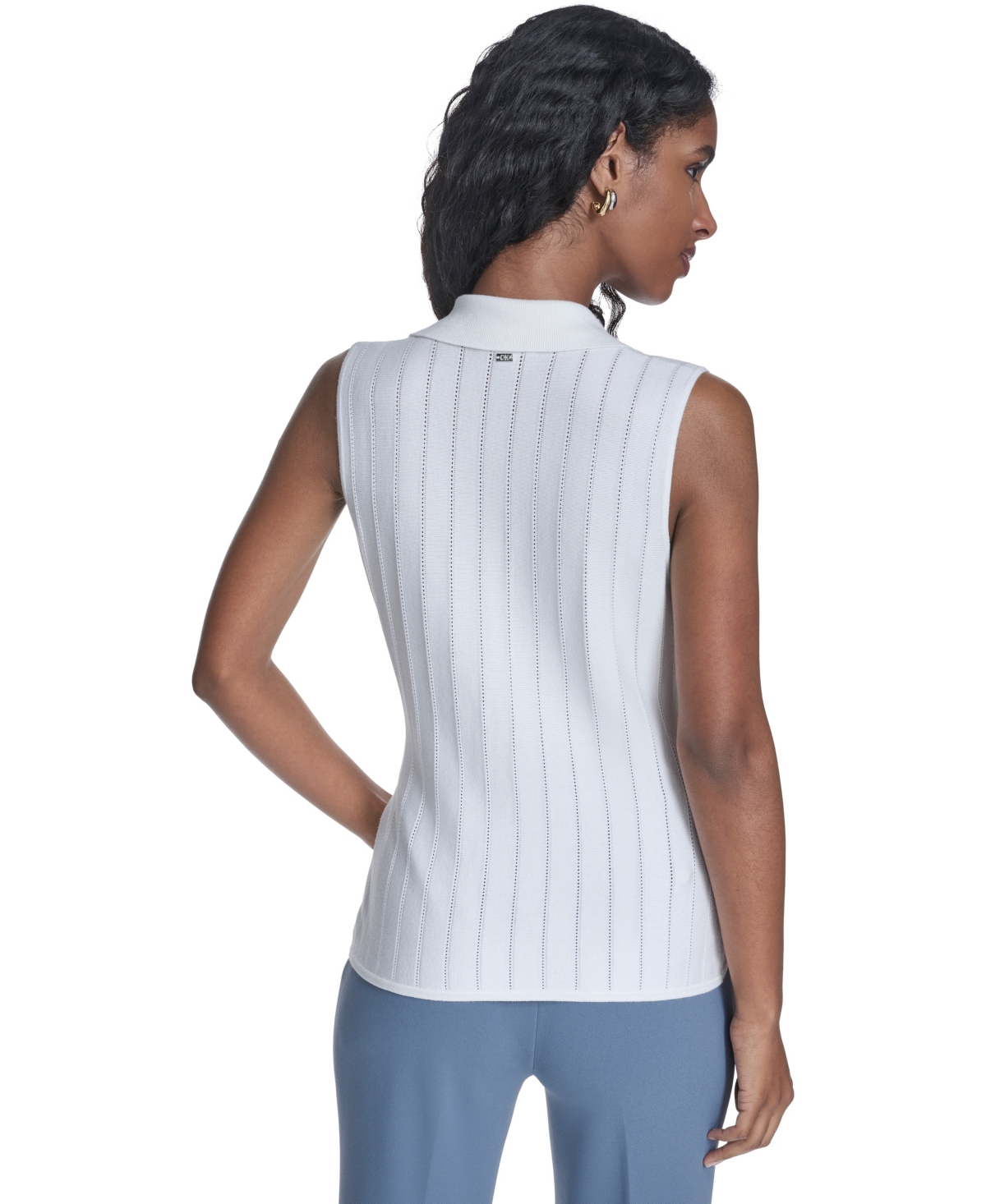 Calvin Klein Women's Sleeveless Collared Sweater