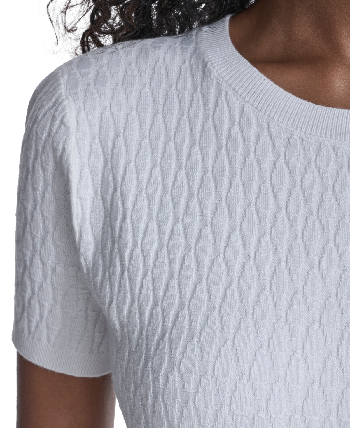 Calvin Klein Women's Textured Short-Sleeve Sweater