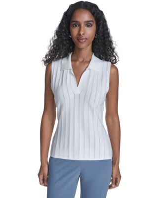 Women's Sleeveless Collared Sweater