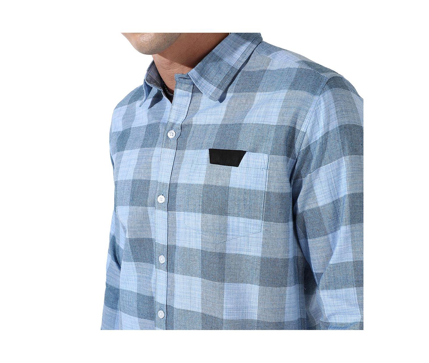 Мужская рубашка Cahoot Campus Sutra Cotton Blue Checks, цвет: Синий — фото 7