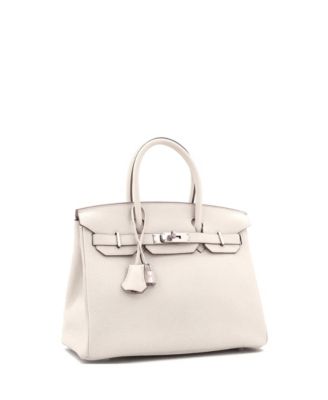 Birkin 30 Handbag Light Togo with Palladium Hardware