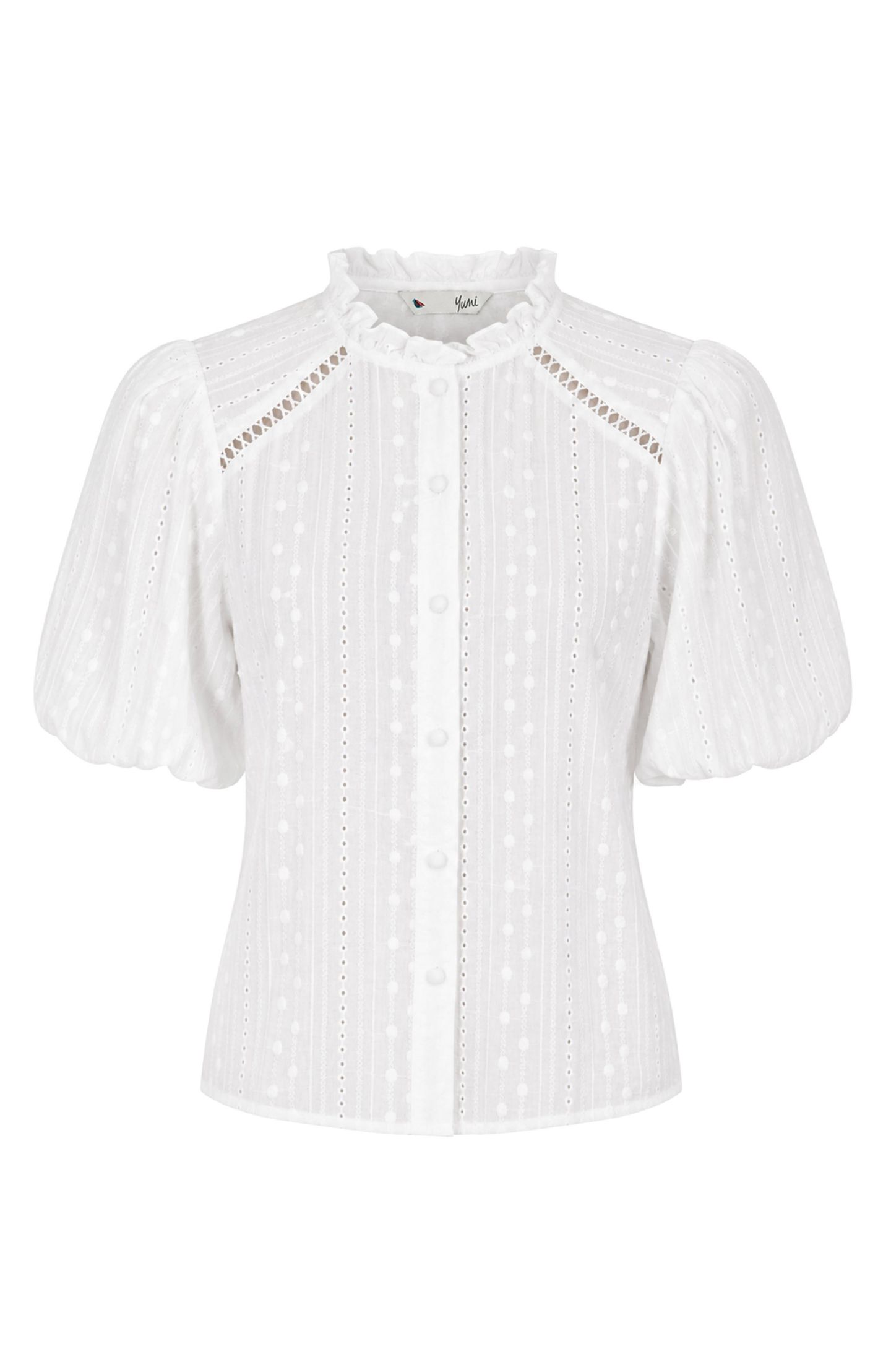 Женская рубашка Yumi Puff Sleeve, цвет: Белый — фото 4