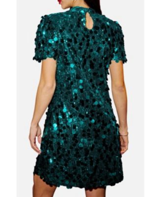 Women's Sequin Short Sleeve Tunic Dress