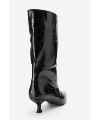 Crow Embossed Pointed Toe Boot (Women)