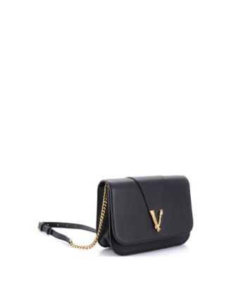Medium Virtus Chain Flap Shoulder Bag Leather