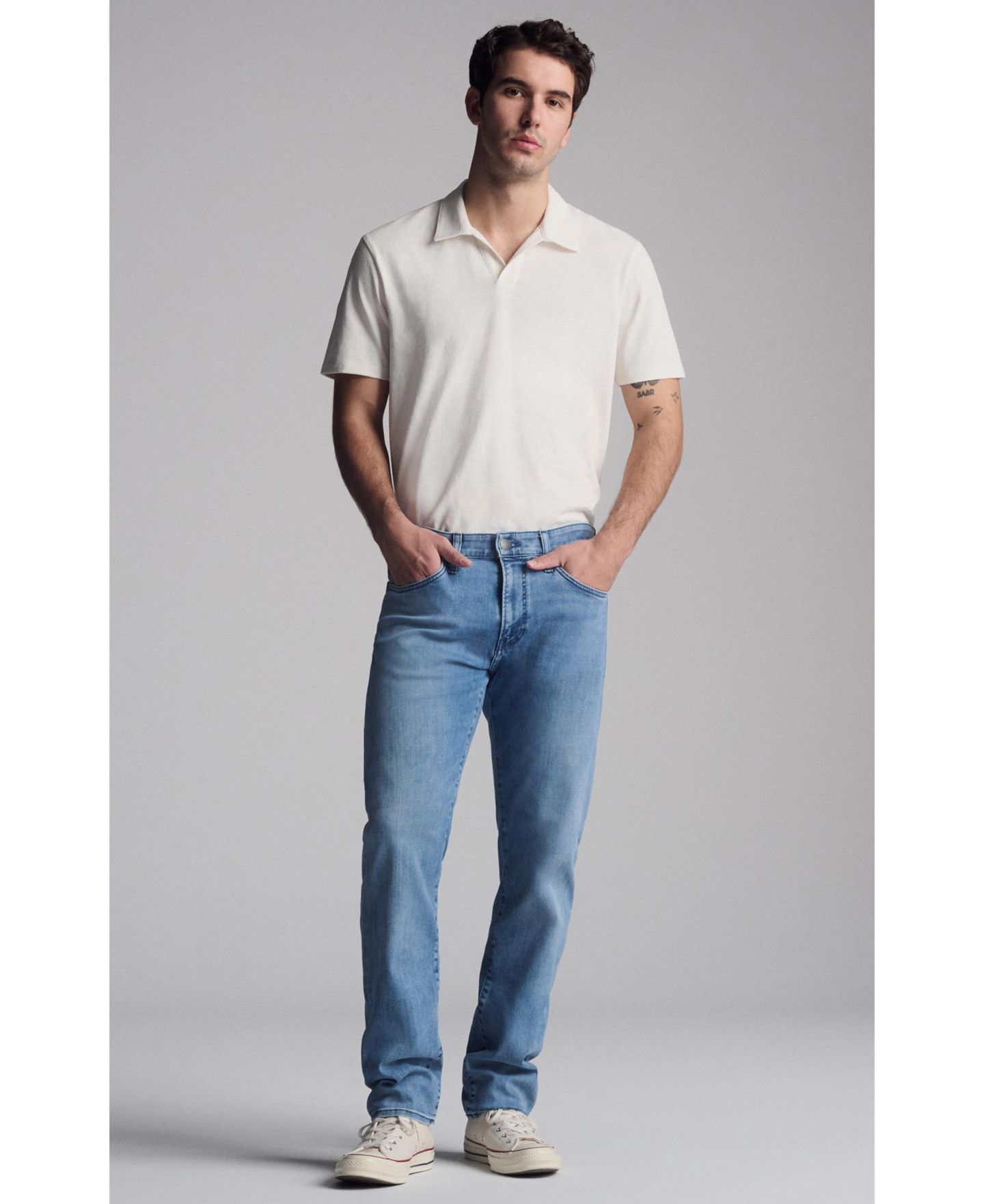 Мужские джинсы Mavi Jeans Mavi Jake Slim Leg In Light Tonal Brushed Supermove, цвет: Светлый синий — фото 6