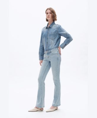 Women's Low-Rise Super Stretch Slim-Fit Bootcut Jeans