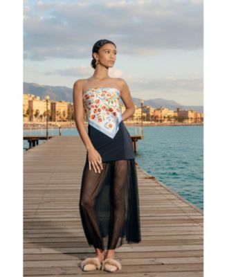 Porcelain Jardin Double Sided Silk Scarf