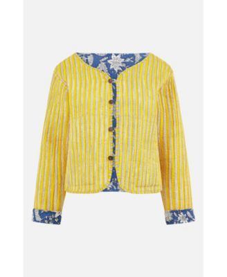 Women's Floral Reversible Cotton Quilted Jacket