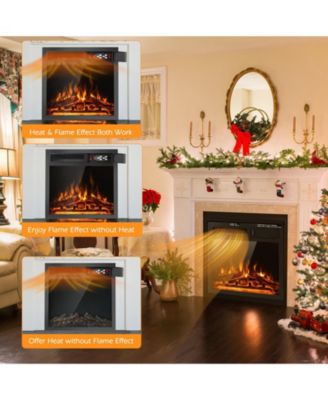 18 Inch Electric Fireplace Insert with 7-Level Adjustable Flame Brightness