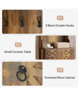 3-in-1 Entryway Hall Tree with Storage, Farmhouse Hall Tree with Coat Rack
