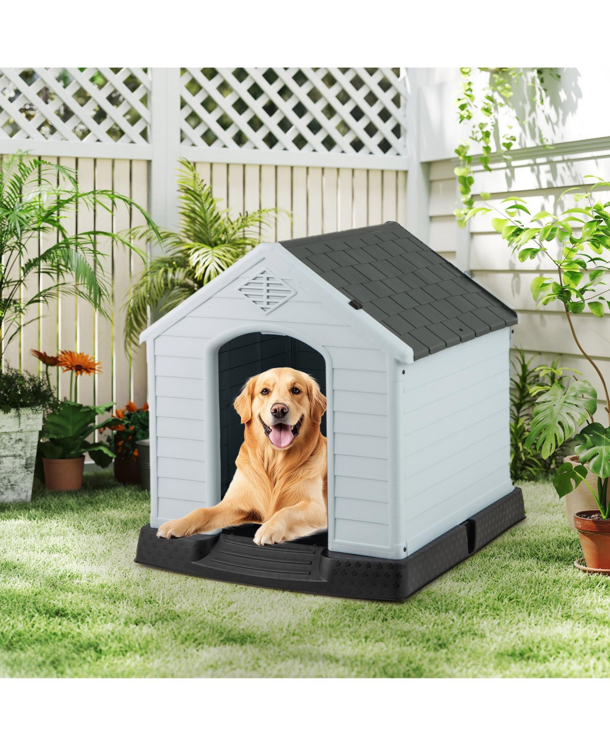 Gymax Dog House Pet Puppy Shelter Waterproof Indoor/Outdoor Ventilate