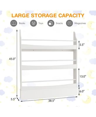 3-Tier Kids Bookshelf Anti-toppling Kits Toy Storage Bookcase Rack Wall