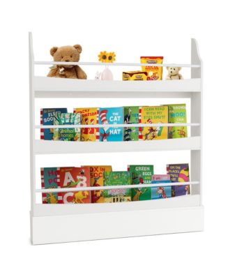 Gymax 3-Tier Kids Bookshelf Anti-toppling Kits Toy Storage Bookcase ...