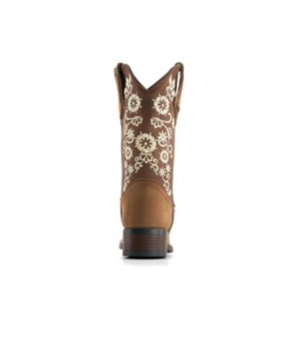 Women's Authentic Leather Flowers Embroidery Western Boots 93659