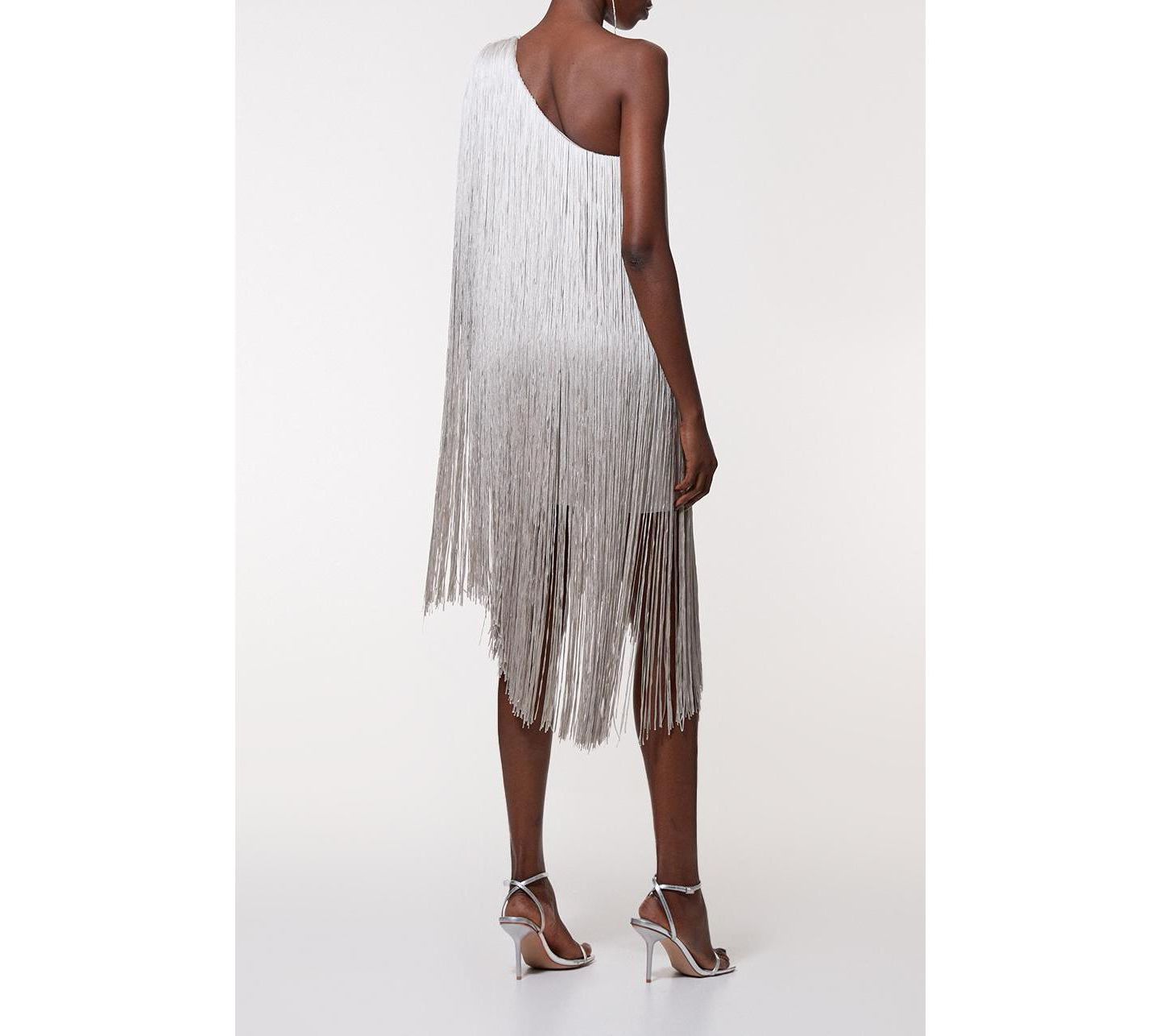 Женское платье Karen Millen Figure Mini Knit, цвет: Серебряный — фото 6