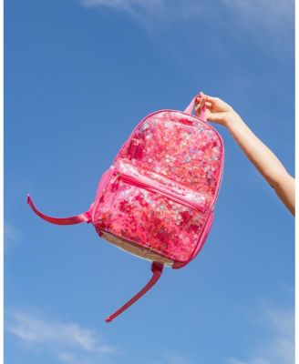 Sweet Tart Pink Confetti Backpack Women's Fashion Shoulder Clear Book Bag Trendy Confetti Look for Work and Travel (Pink - Sweet Tart