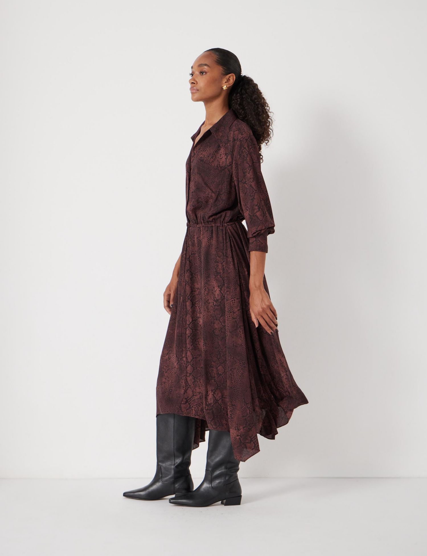 Women's Chiffon Hanky Hem Maxi Dress