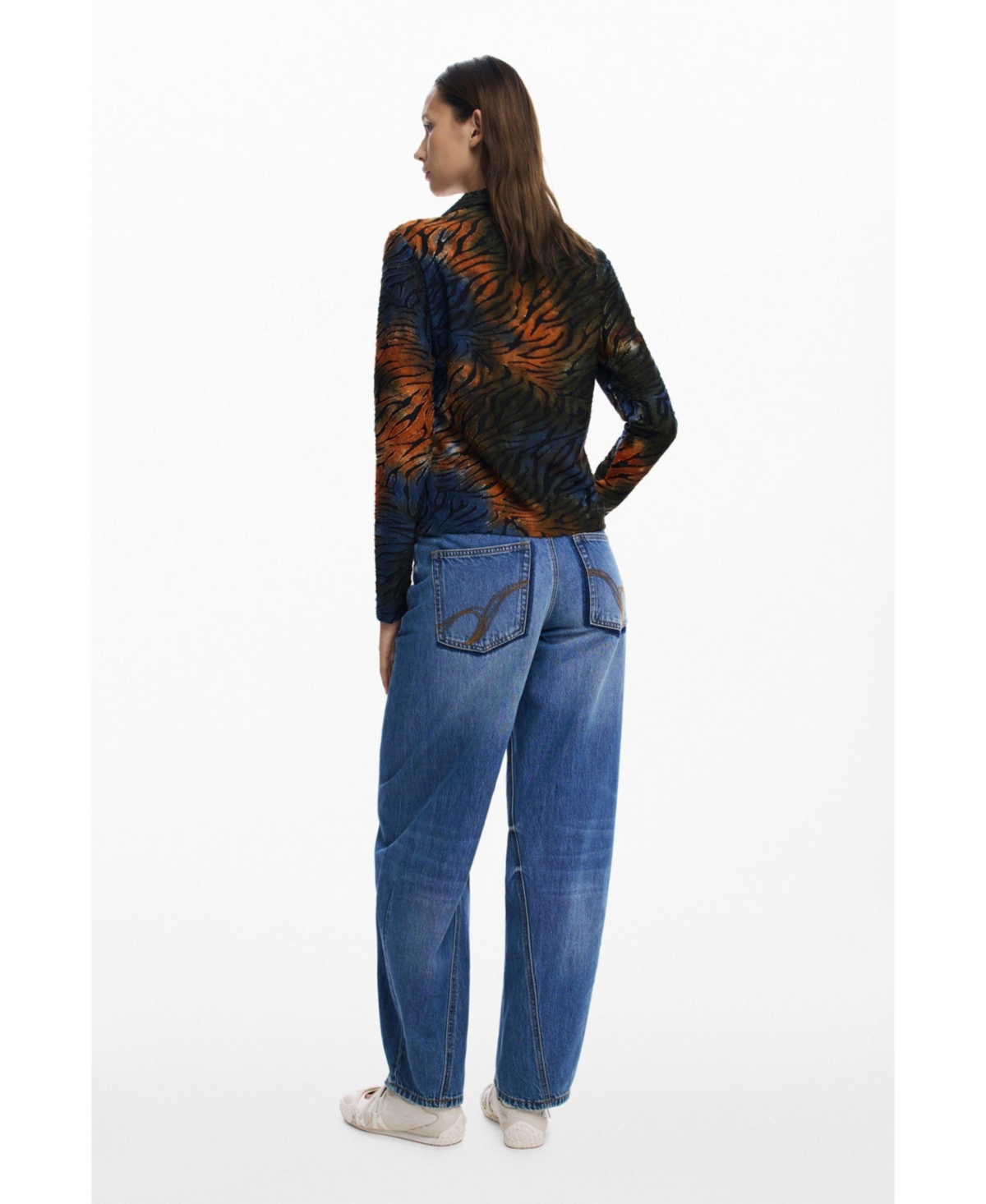 Desigual Women's Buttoned animal print T-shirt