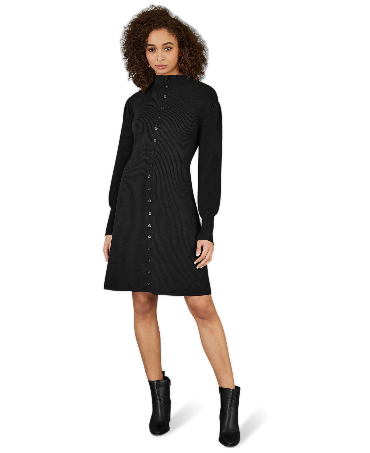 Women's Knitted Button Up Midi Dress