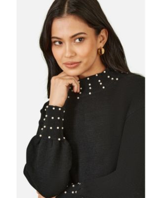 Women's Bead Detail Knitted Sweater Dress