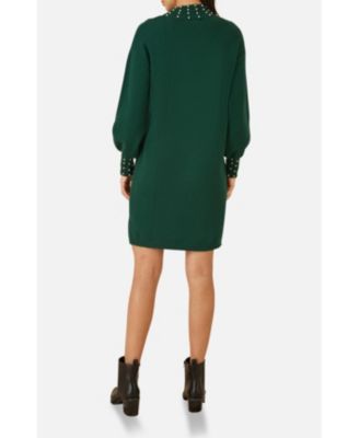 Women's Bead Detail Knitted Sweater Dress