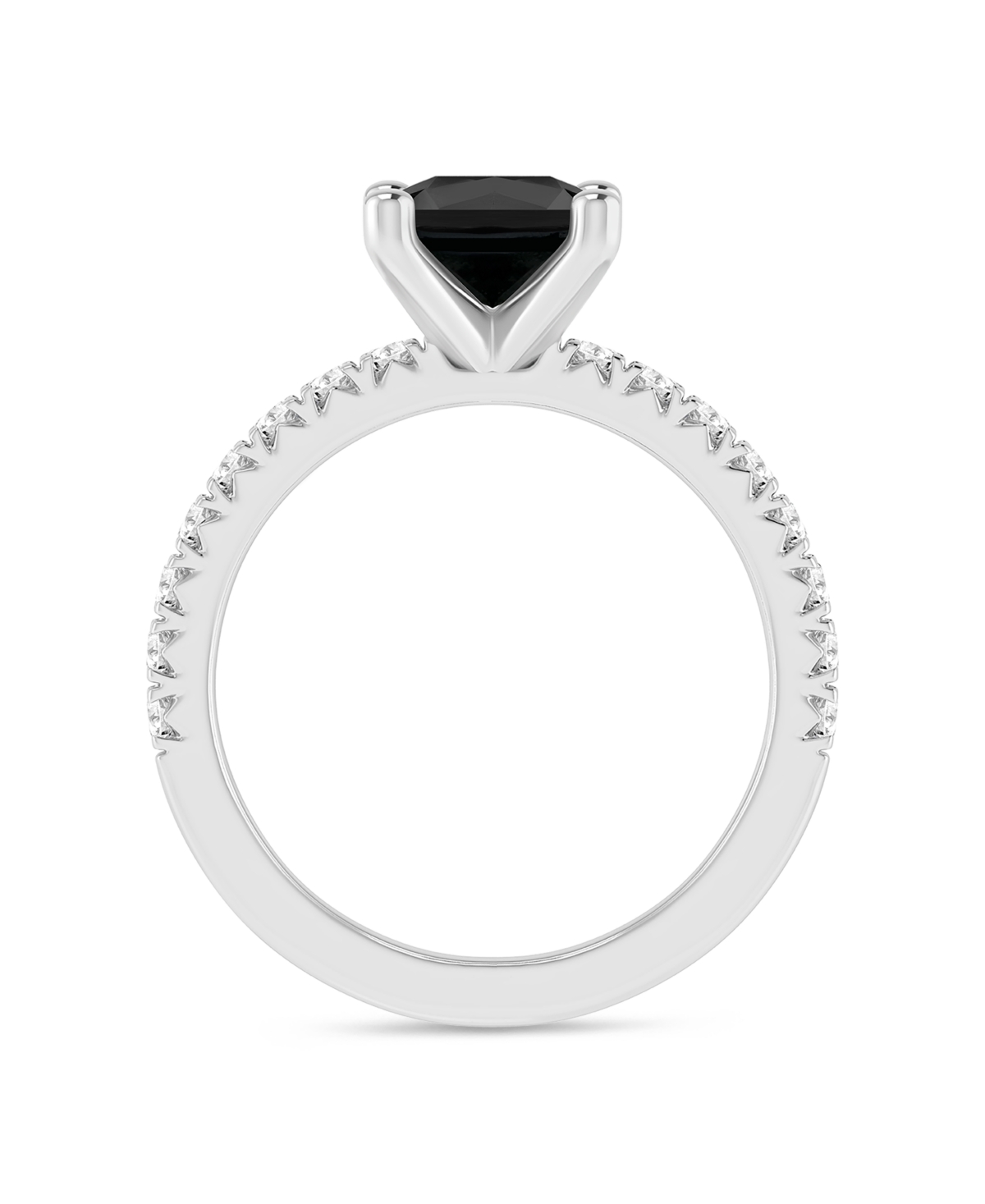 Macy's Black Diamond (1-1/6 ct. t.w.) & White Diamond (3/8 ct. t.w.) Engagement Ring in 14k White Gold