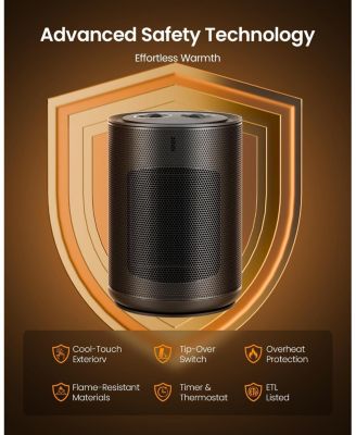 Space Heater for Indoor Use, 1500W 4 Heating Modes for Office Bedroom, Portable Electric Heater with Thermostat, Child Lock