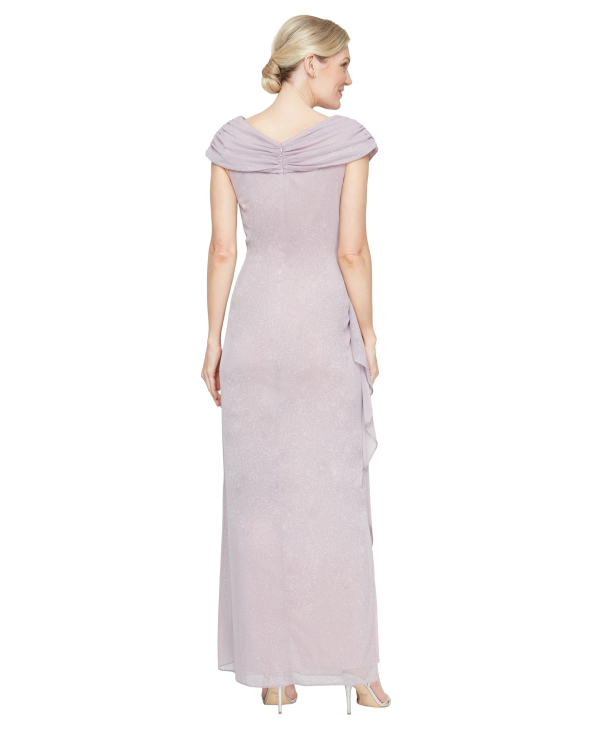 Alex Evenings Women's Glittered Ruched Gown