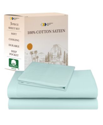 Soft Cotton Sateen 3 Piece Sheets Set, Twin XL