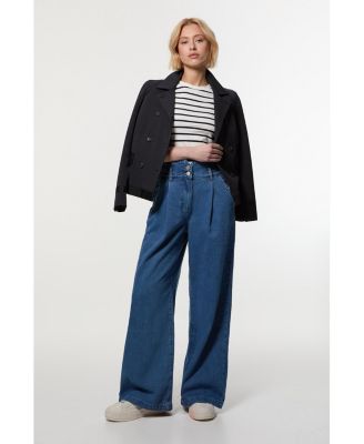 Women's Denim Wide Leg Trousers