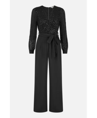 Women's Sequin Wrap Over Jumpsuit