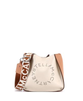 Mini Logo Crossbody Bag Perforated Faux Leather