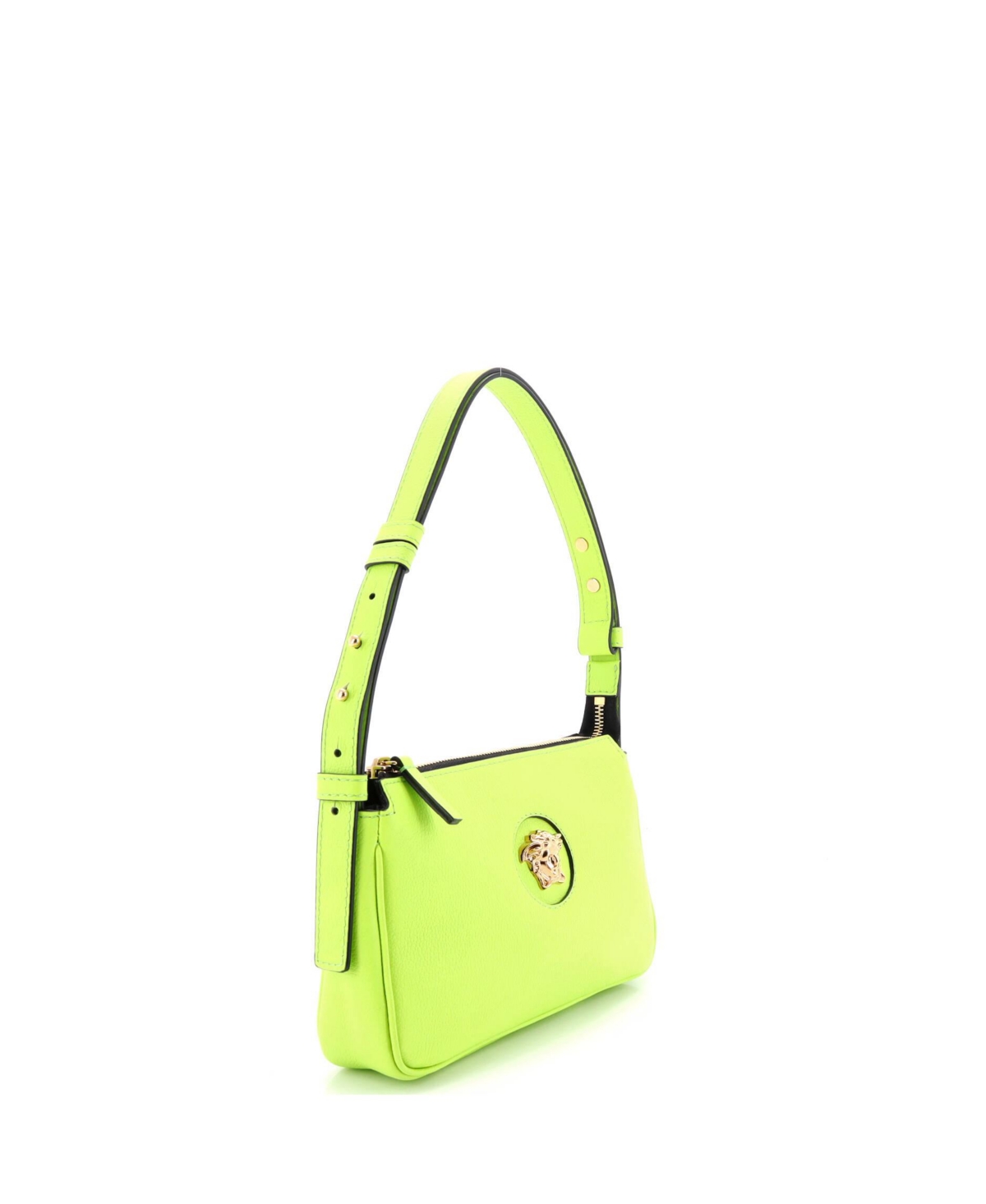 Pre-Owned Versace Medusa Chain Zip Shoulder Bag Leather