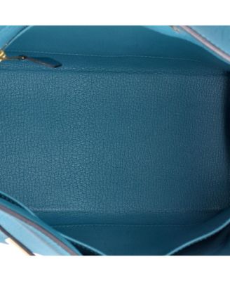 Kelly 28 Handbag Blue Togo with Gold Hardware